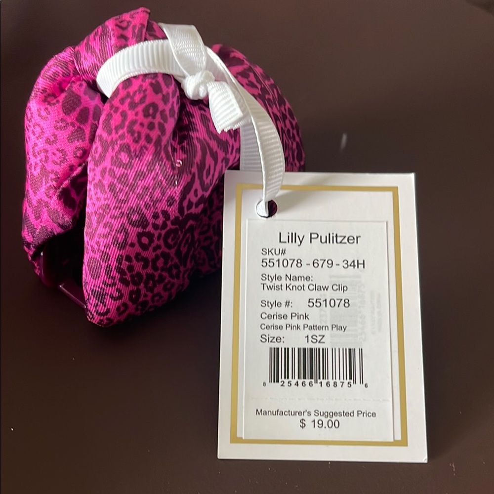Lilly Pulitzer Pink Leopard Claw Clip